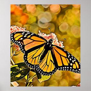 Poster Arte do Jardim da Borboleta Monarca