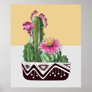 Poster Arte do Jardim de Cactus Moderna
