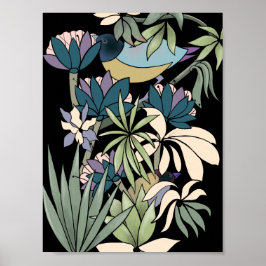 Poster Arte do jardim de flores de abstrato