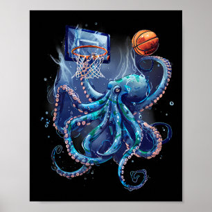Poster Arte do Jogador Sketll Polvo Slam Dunk Sketll