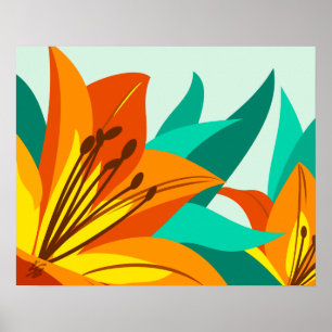 Poster Arte do lírio de tigre