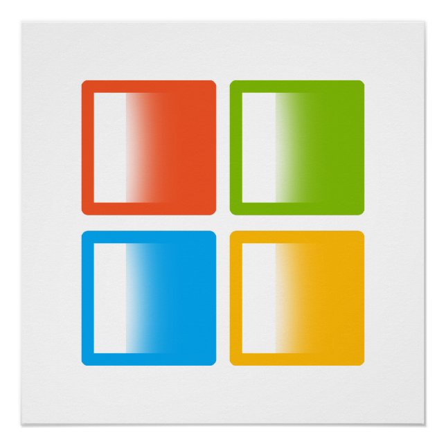 Póster Arte do Logotipo da Microsoft (Frente)
