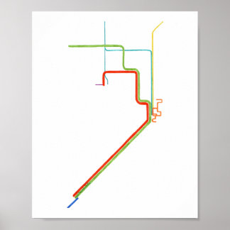 Poster Arte do Mapa do Metrô de Miami