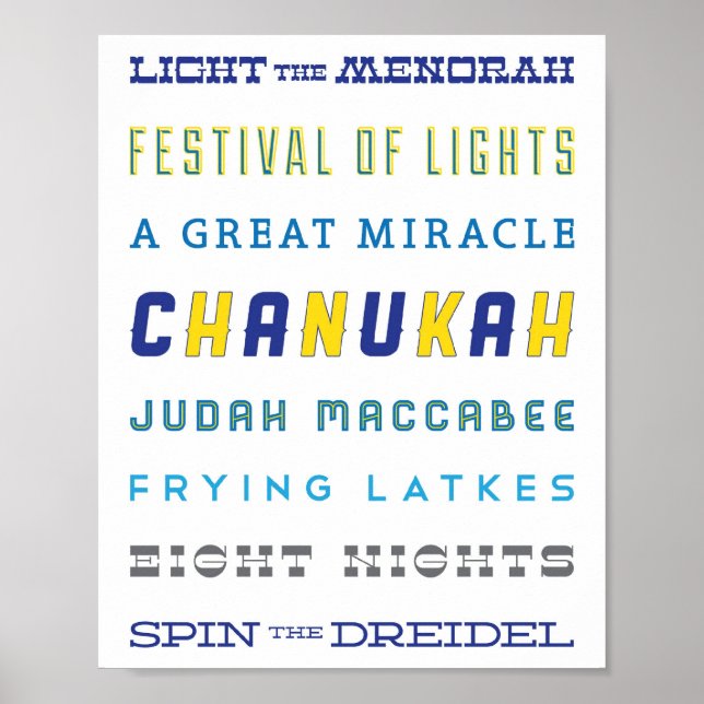 Póster Arte do metrô | Chanukah (Frente)