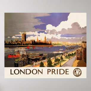 Poster Arte do Muro da Viagens vintage do Orgulho de Lond