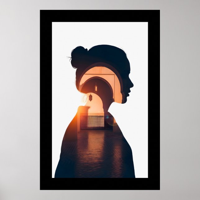 Poster Arte do Muro de Porta do Abstrato Marroquino (Frente)