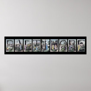 Póster Arte do nome de letra do alfabeto de BALTIMORE