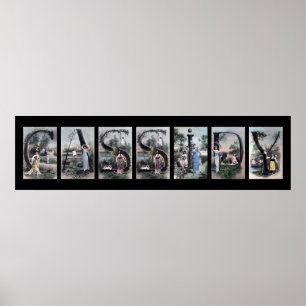 Poster Arte do nome de letra do alfabeto de CASSIDY