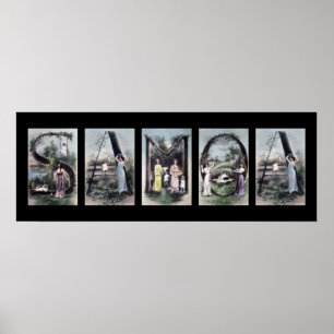 Póster Arte do nome de letra do alfabeto de SAMOA