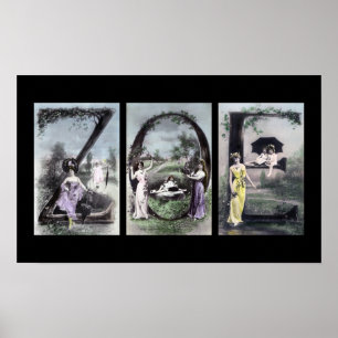 Poster Arte do nome de letra do alfabeto de ZOE