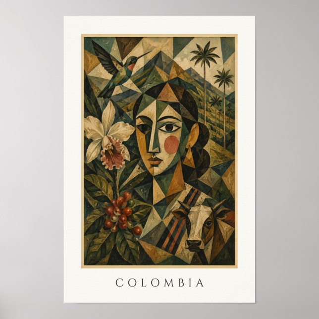 Poster Arte do Patrimônio Colombiano | Viagens pela Améri (Frente)