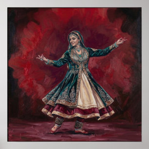 Poster Arte do Patrimônio da Dança Clássica Real Kathak M