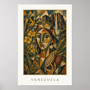 Poster Arte do Patrimônio da Venezuela   Viagens pela Amé