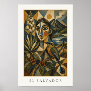 Poster Arte do Patrimônio de El Salvador Viagens pela