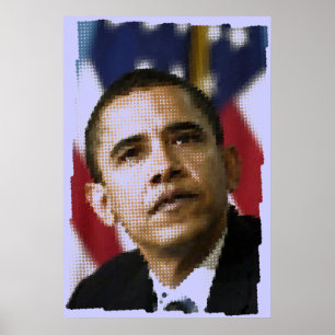 Póster Arte do pixel (pontos), Barack Obama