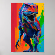 Arte do Rainbow Dinosaur T-Rex Ilustração