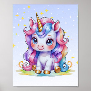 Poster Arte do Rainbow Unicorn