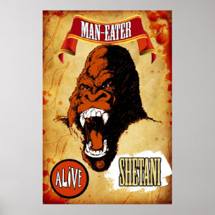 Poster Arte do secundário - Shetani o gorila antropófag