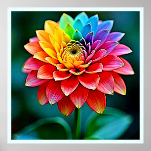 Poster Arte do Sonho Petal do Arco-Íris Vibrante