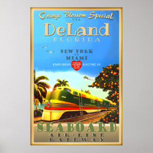 Poster Arte do Trem Especial Flor de Laranjeira de DeLand
