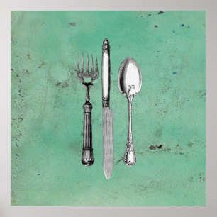 Póster Arte do utensílio do vintage