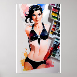 Poster Arte do Verão de Biquíni