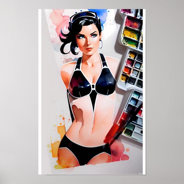 Poster Arte do Verão de Biquíni (Frente)