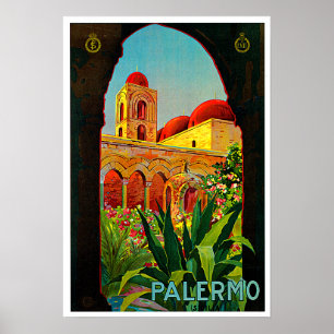 Póster Arte do viagem de Palermo Sicília Italia