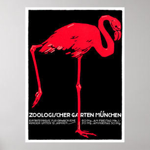 Poster Arte do viagem do flamingo do jardim do jardim