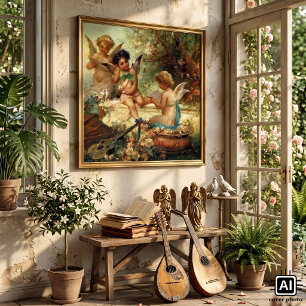 Póster Arte do Victorian, anjos do músico por Hans Zatzk