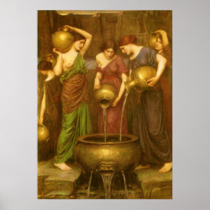 Póster Arte do Victorian do vintage, o Danaides pelo