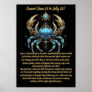Poster Arte do Zodíaco de Câncer