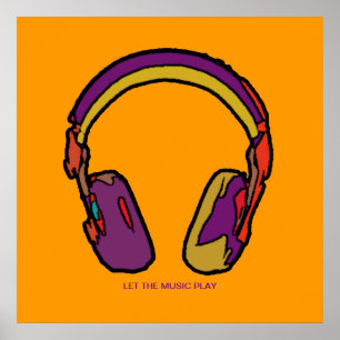 Poster arte dos auscultadores