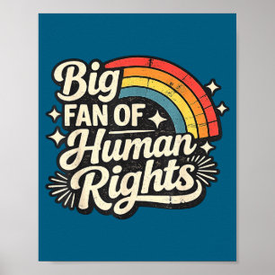 Poster Arte dos Direitos Humanos Grande Fã Retro