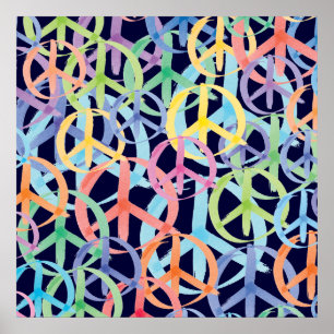 Póster Arte dos Símbolos da Paz
