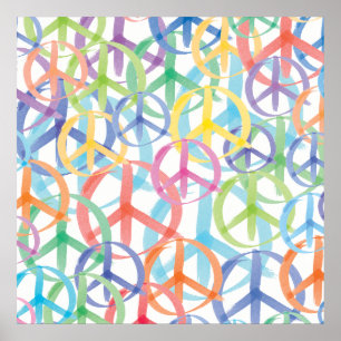 Póster Arte dos símbolos de paz