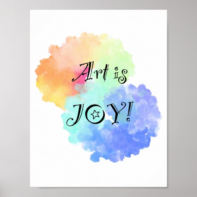 Poster Arte é a nuvem do arco-íris de Joy com texto preto (Frente)