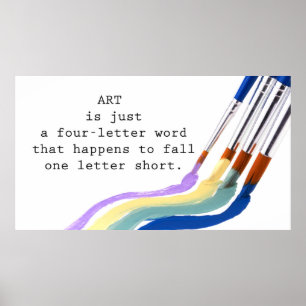 Póster Arte é apenas uma palavra de quatro letras
