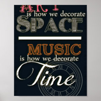 Poster Arte é como decoramos o espaço - a música é como d