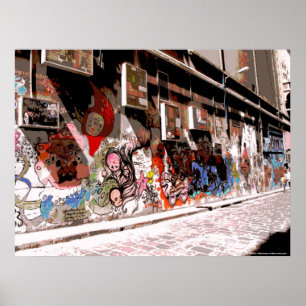 Póster Arte e grafites da rua na pista dos Hosiers,