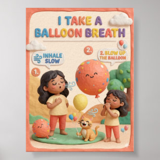 Poster Arte Educacional de Balão Respiratório 3D de Argil