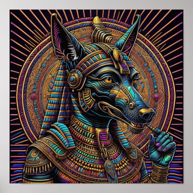 Poster Arte Egípcia Anubis (Frente)