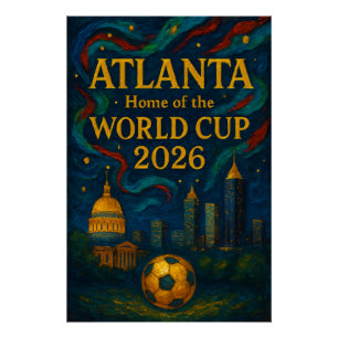 Póster Arte Elegante do Futebol de Atlanta 2026