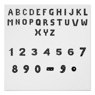 Póster Arte em Alfabeto Braided   Grelha Carta Negrito