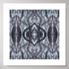 Poster Arte em Aquarela Abstrata Azul Escuro