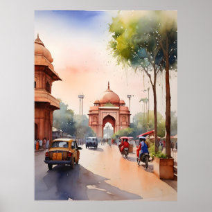 Poster arte em aquarela de Deli