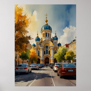 Poster arte em aquarela de Kiev