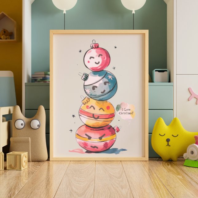Poster Arte em aquarela para o feriado do quarto de crian (Criador carregado)