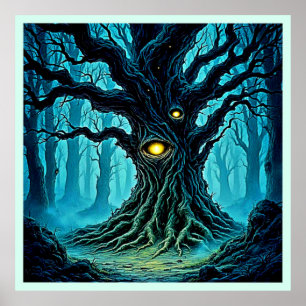 Poster Arte em Árvore de Olhos Místicos
