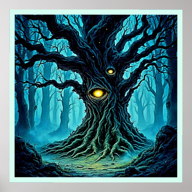 Poster Arte em Árvore de Olhos Místicos (Frente)